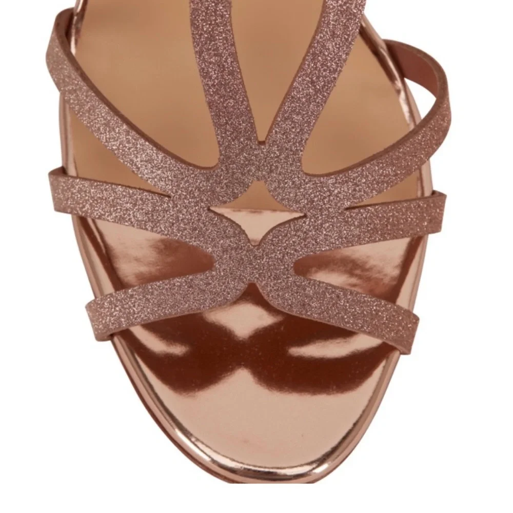 Christian Louboutin Renee Courtisane gold glitter sandals size 37.5